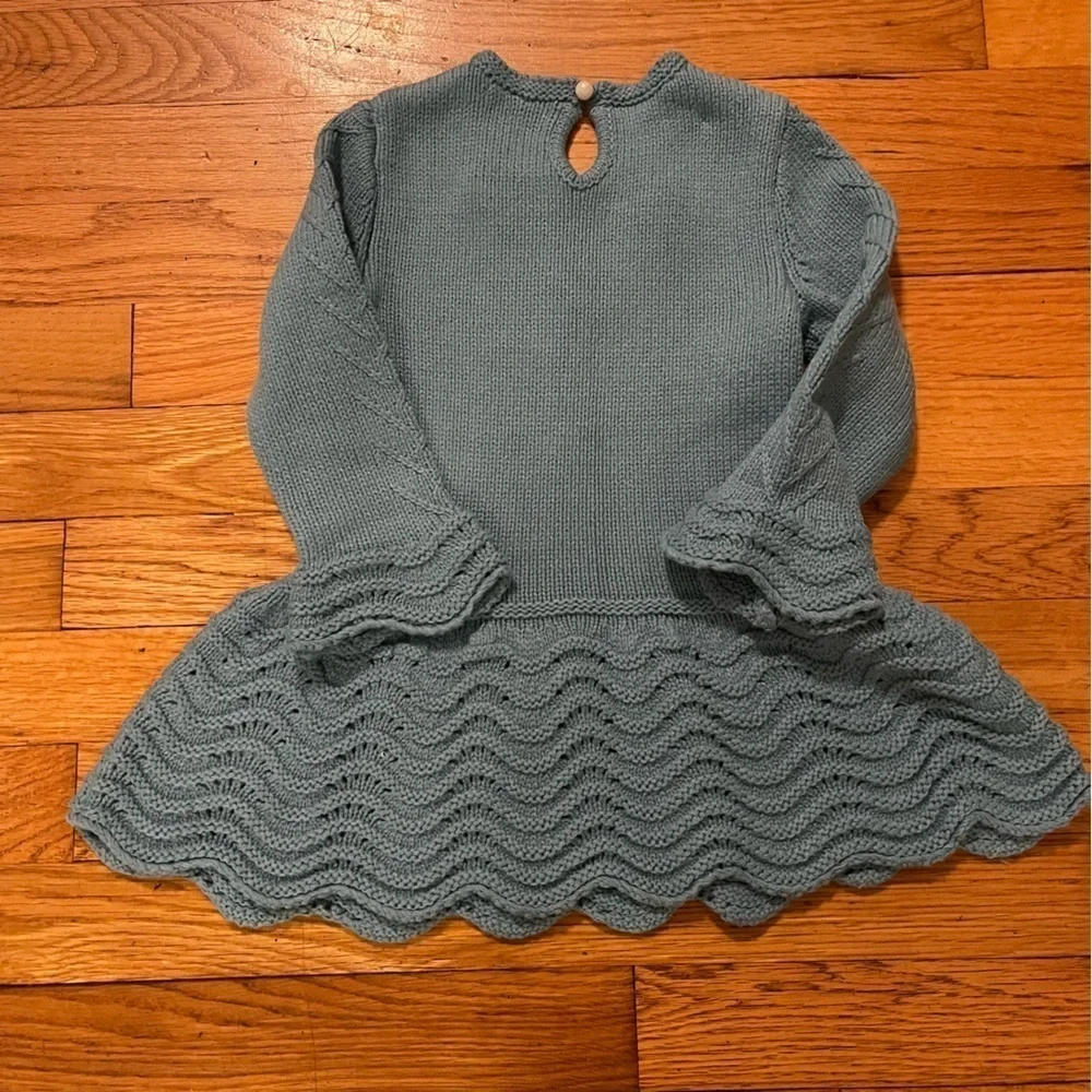 EUC Catherine Malandrino | Teal Sweater Dress with Pearl Closure |
